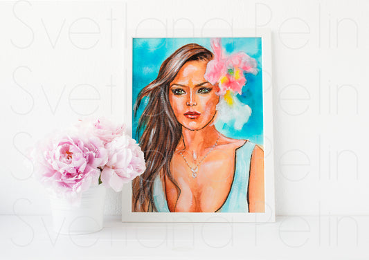 Ornella Muti, ART PRINT Signed by Artist
