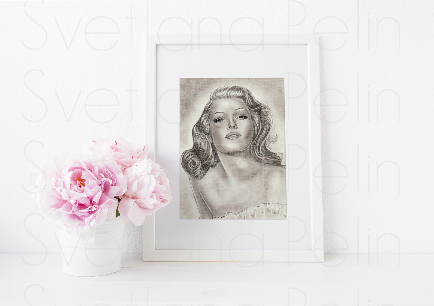 Rita Hayworth, ART PRINT Signed by Artist