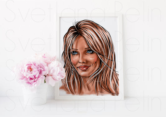 Cameron Diaz, ART PRINT Signed by Artist