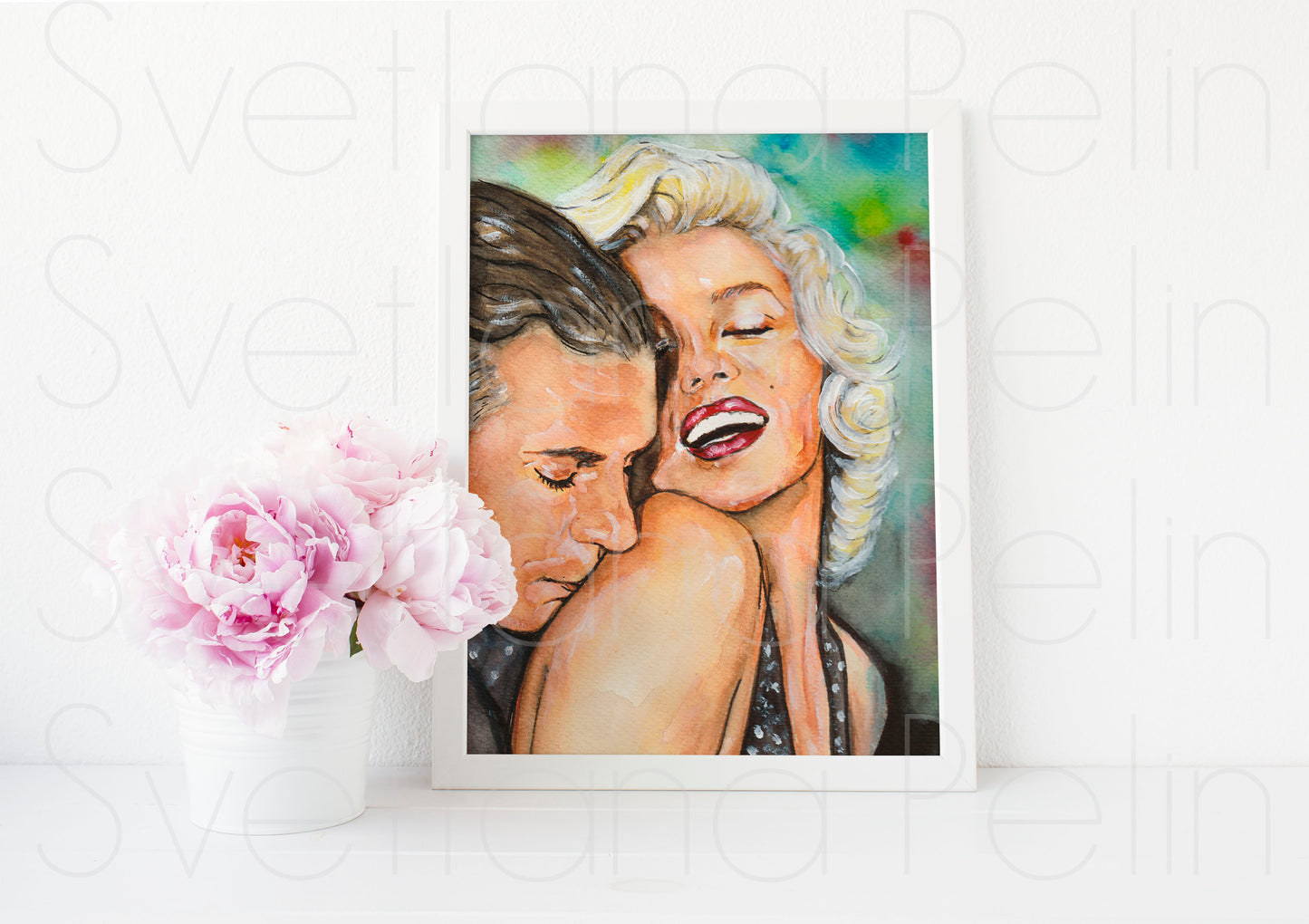 Marilyn Monroe, Laurence Olivier, The Prince and the Showgirl, ART PRINT Signed by Artist