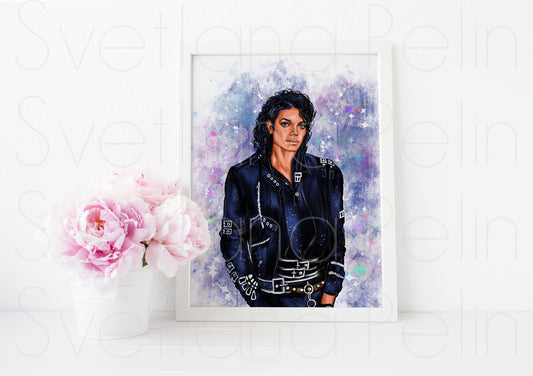 Michael, MJ, ART PRINT Signed by Artist