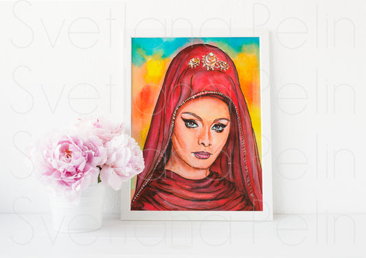 Sophia Loren, ART PRINT Signed by Artist