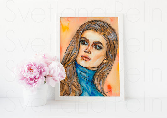 Kaia Gerber, ART PRINT Signed by Artist