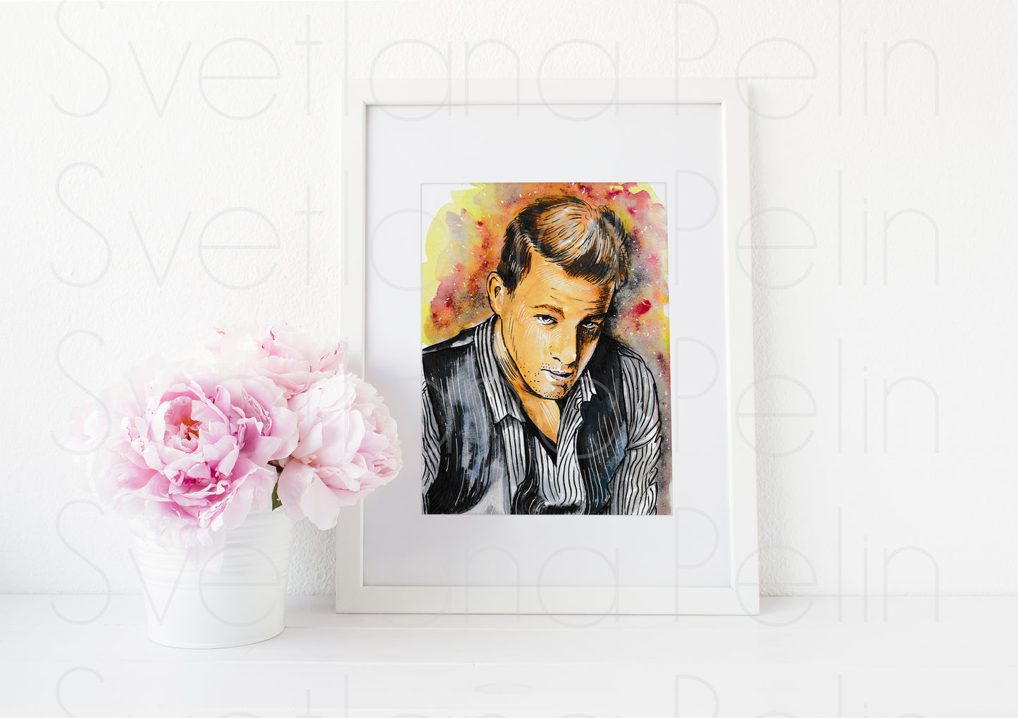 Channing Tatum, ORIGINAL watercolor painting, Artwork by Svetlana Pelin