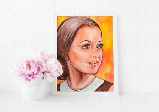 Olivia de Havilland, Melanie Hamilton, Gone with the Wind, ART PRINT Signed by Artist