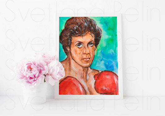 Sylvester Stallone, ART PRINT Signed by Artist