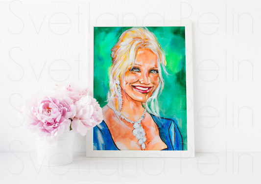 Cameron Diaz, ART PRINT Signed by Artist