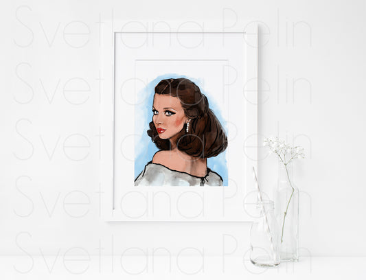 Vivien Leigh, Scarlett O'Hara, Gone with the Wind, ART PRINT Signed by Artist