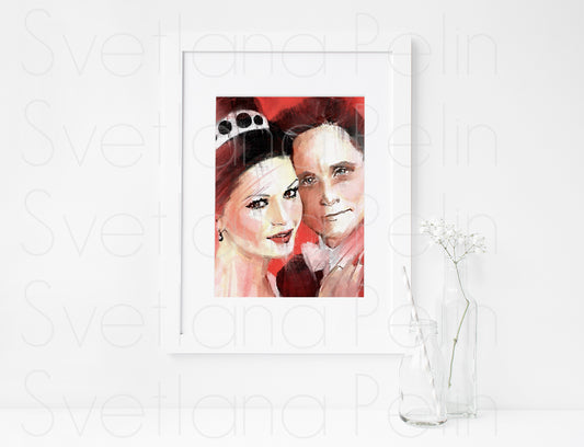 Michael Douglas, Catherine Zeta-Jones, Wedding, ART PRINT Signed by Artist