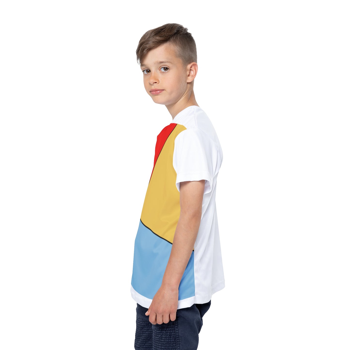 Red, Yellow, Blue, Kids Sports Jersey (AOP)