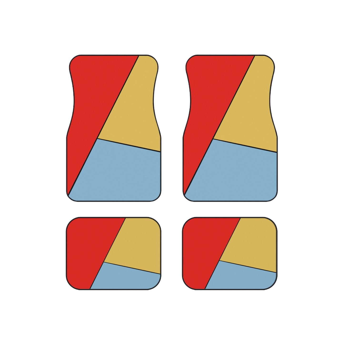 Red, Yellow, Blue, Car Mats (Set of 4)