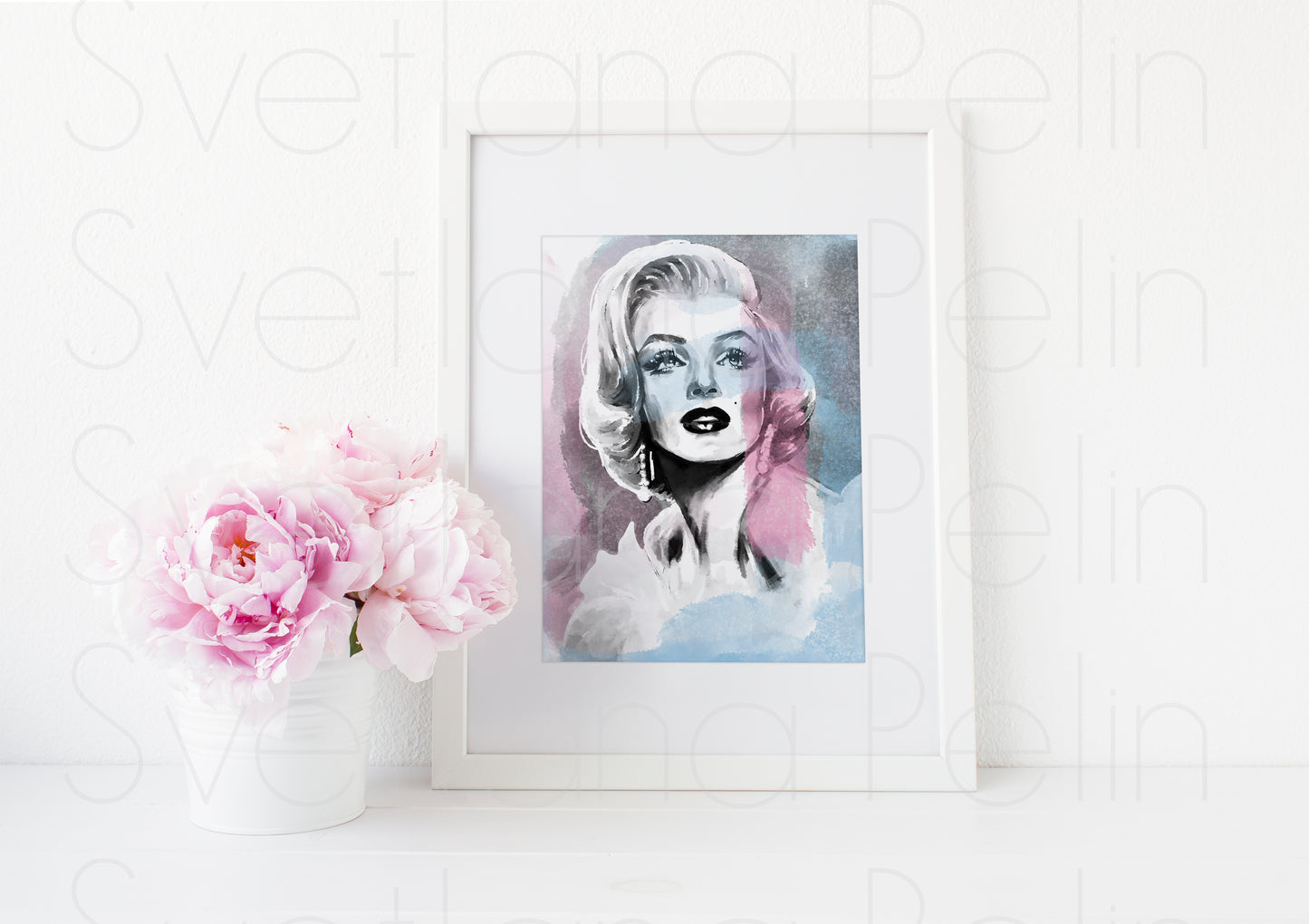 Marilyn Monroe, Frank Powolny, White Fur, ART PRINT Signed by Artist