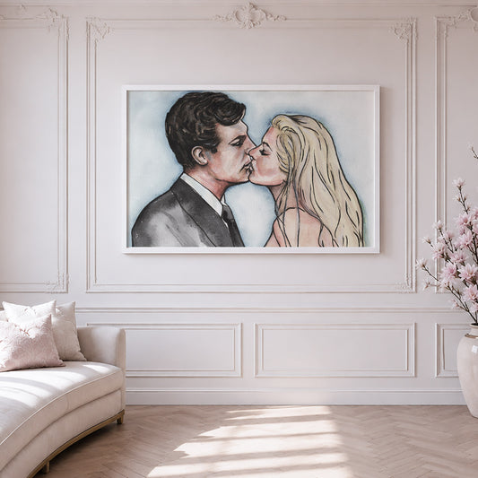Anita Ekberg and Marcello Mastroianni in La Dolce Vita  | Framed Fine Art Print
