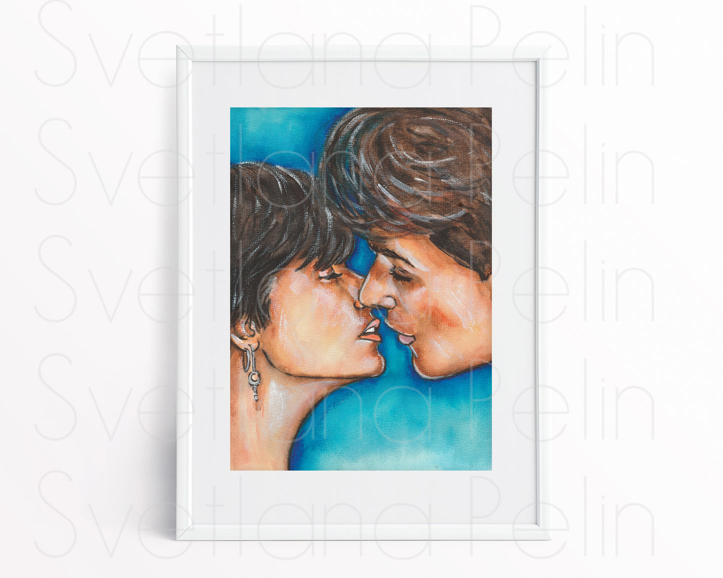 Demi Moore, Patrick Swayze, ORIGINAL Watercolor Painting, Artwork by Svetlana Pelin