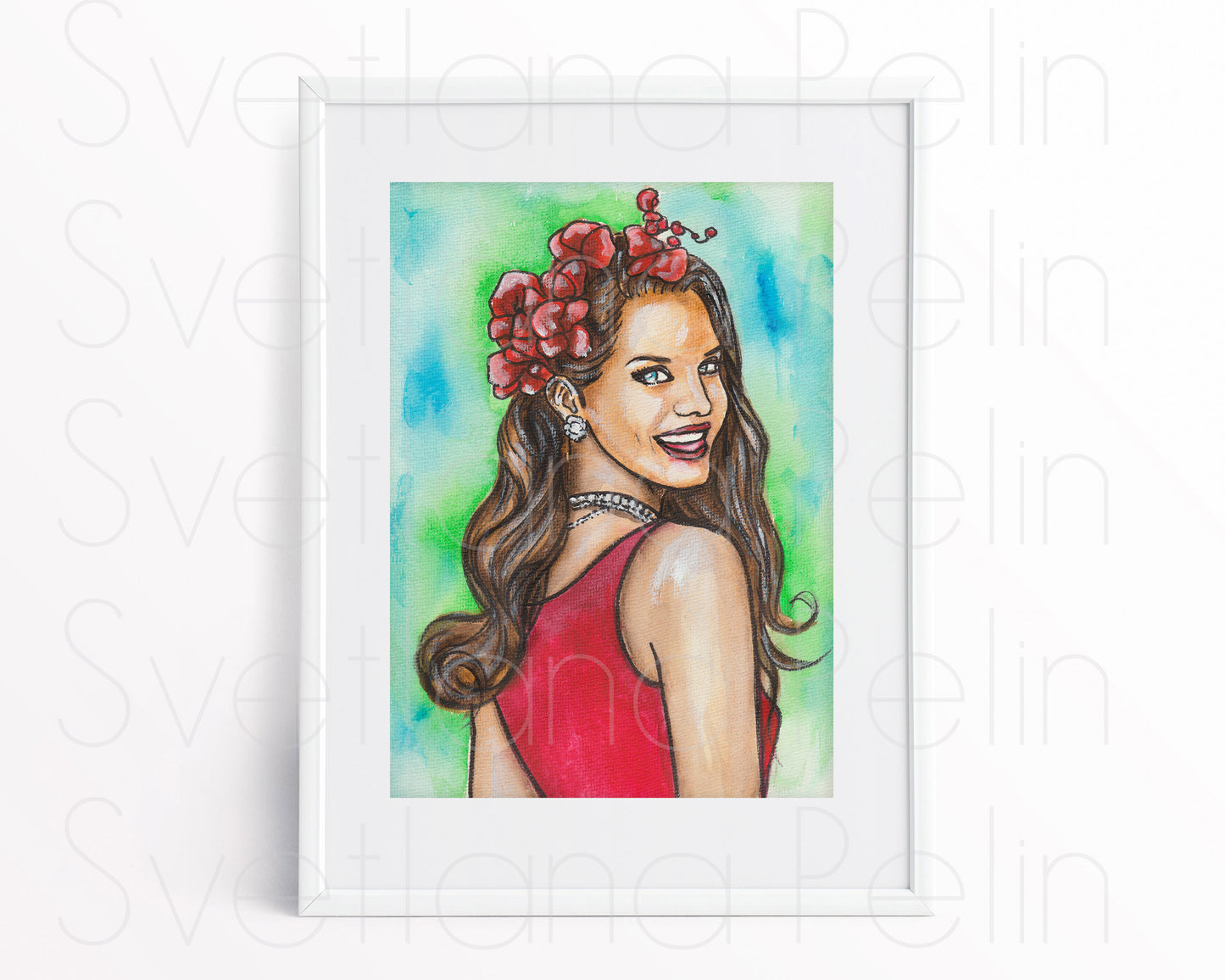 Lana Del Rey, LD, ORIGINAL Watercolor Painting, Artwork by Svetlana Pelin