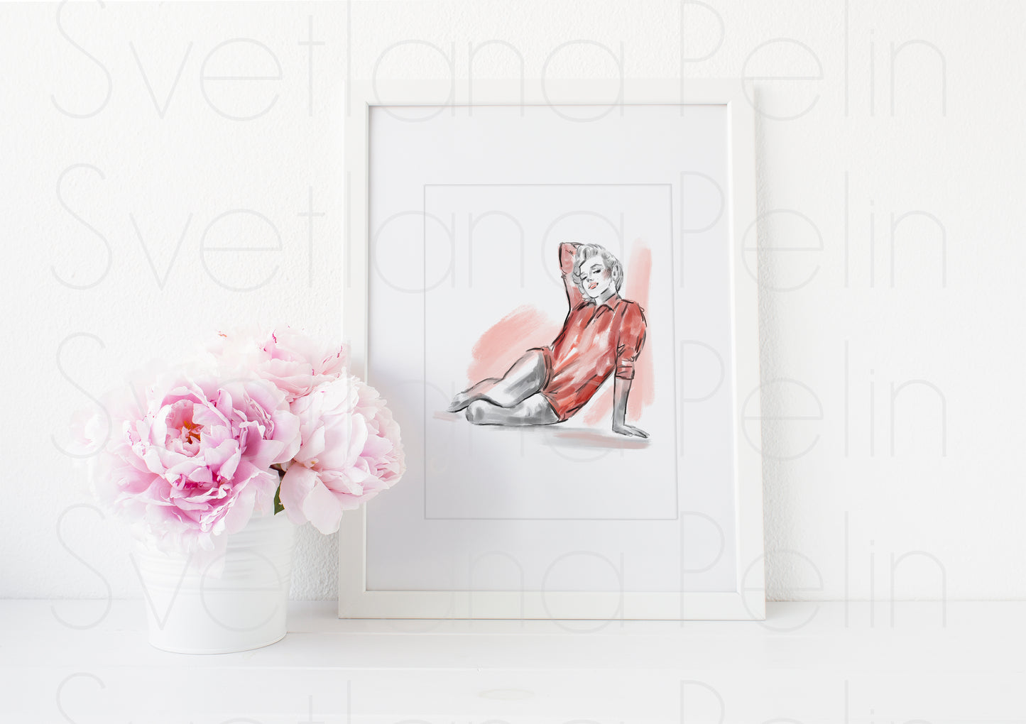 Marilyn Monroe, Red sweater, Milton Greene, ART PRINT Signed by Artist