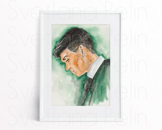 Cillian Murphy, ORIGINAL Watercolour Painting, Artwork by Svetlana Pelin