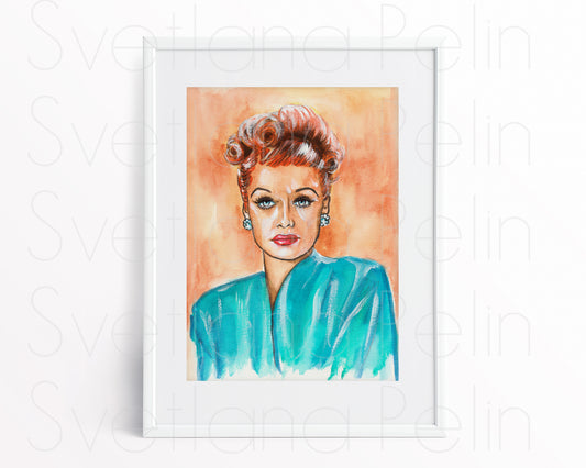 Lucille, LB, ORIGINAL Watercolor Painting, Artwork by Svetlana Pelin