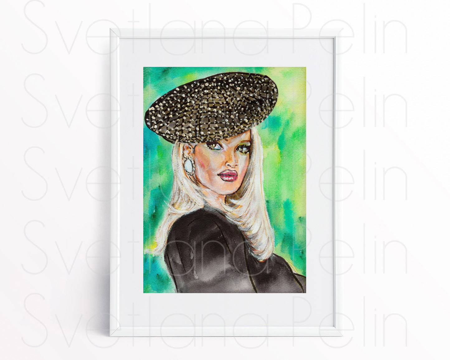 Karen Mulder, ORIGINAL Watercolor Painting, Artwork by Svetlana Pelin