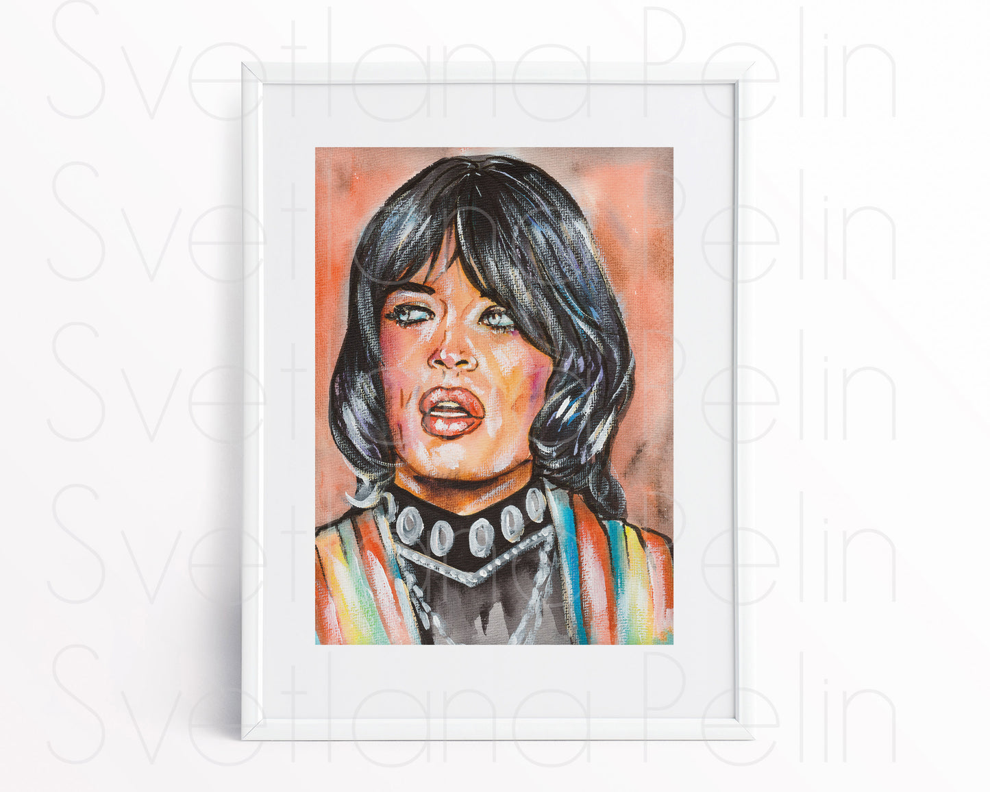 Mick Jagger, MJ, ORIGINAL Watercolor Painting, Artwork by Svetlana Pelin