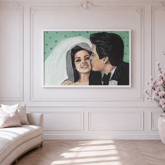 Elvis and Priscilla Presley's Wedding  | Framed Fine Art Print