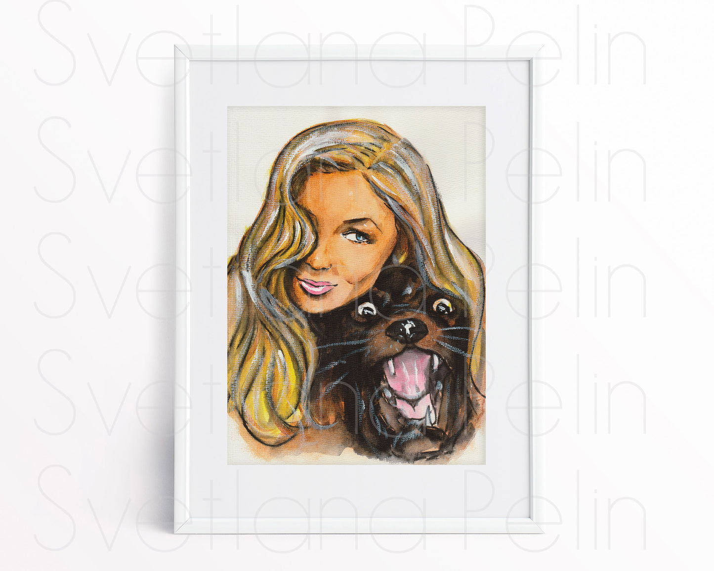 Veronica Lake, ORIGINAL Watercolor Painting, Artwork by Svetlana Pelin