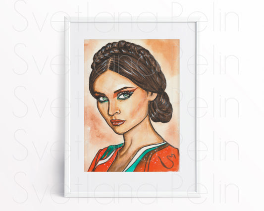 Sophie Ellis-Bextor, ORIGINAL Watercolor Painting, Artwork by Svetlana Pelin