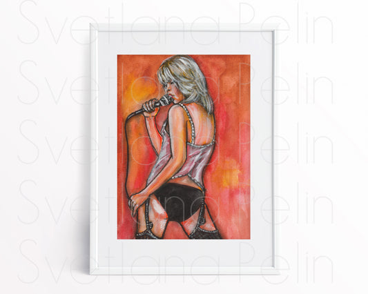 THE RUNAWAYS, Cherie Currie, ORIGINAL Watercolor Painting, Artwork by Svetlana Pelin