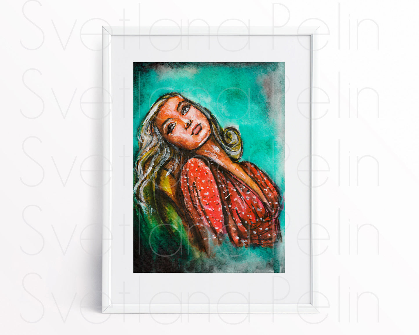 Veronica Lake, ORIGINAL Watercolor Painting, Artwork by Svetlana Pelin