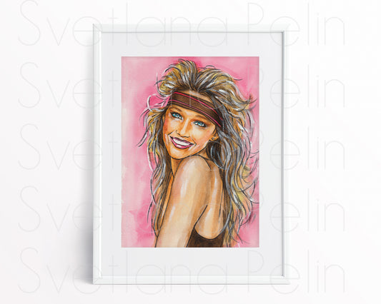 Heather Locklear, ORIGINAL Watercolour Painting, Artwork by Svetlana Pelin