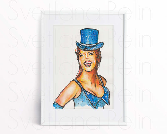 Nicole Kidman, Moulin Rouge, ORIGINAL Watercolor Painting, Artwork by Svetlana Pelin