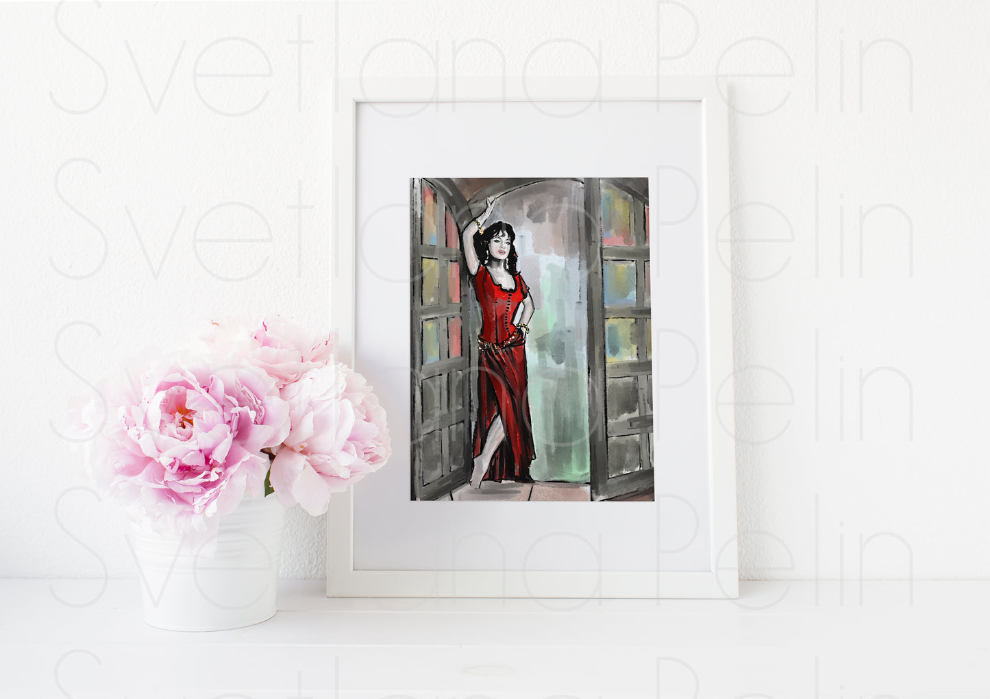 Gina Lollobrigida, Esmeralda, Notre-Dame de Paris, ART PRINT Signed by Artist