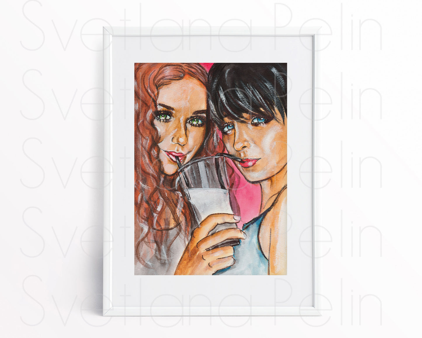 t.A.T.u., Lena Katina, Julia Volkova, ORIGINAL Watercolor Painting, Artwork by Svetlana Pelin