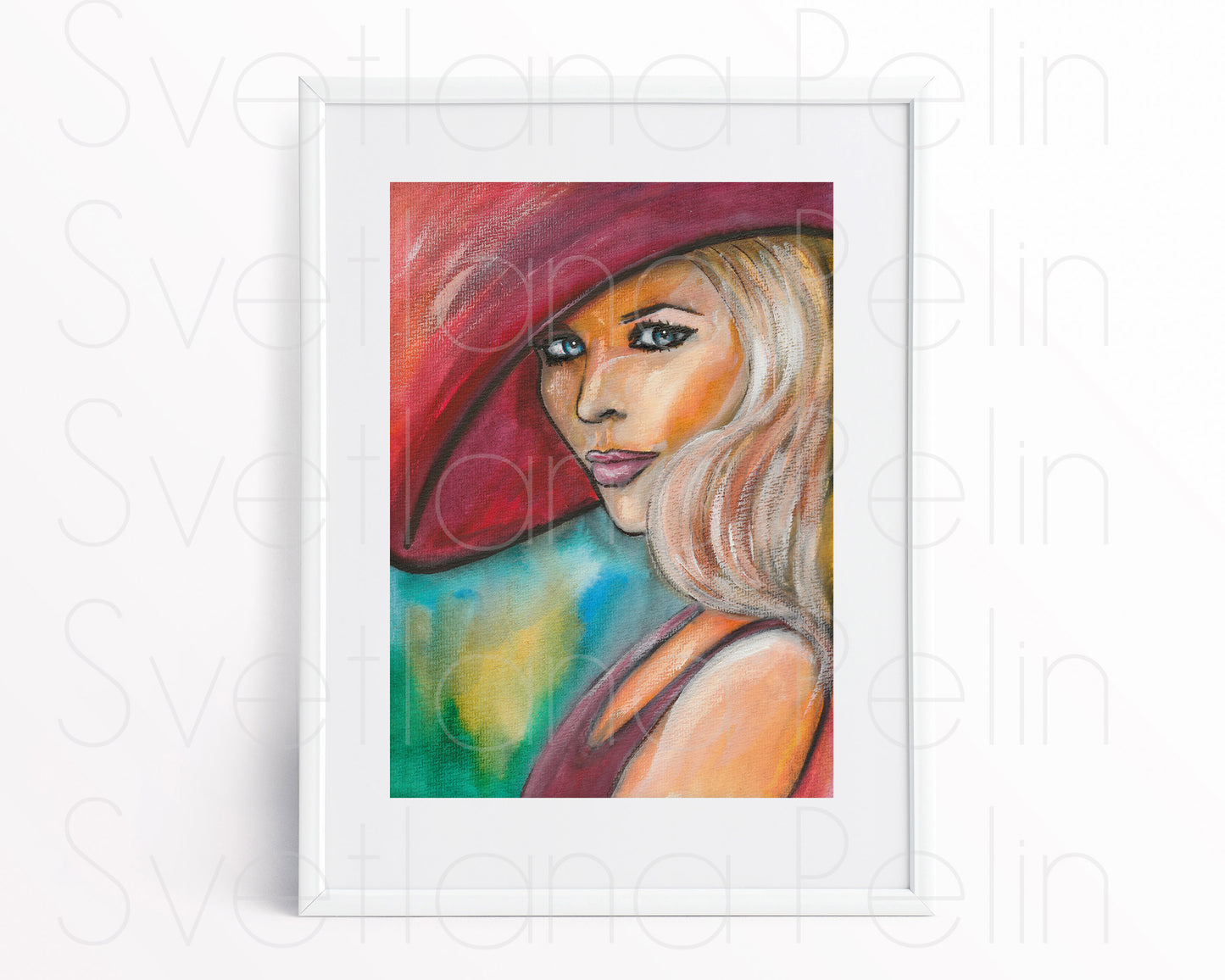 Claudia Schiffer, ORIGINAL Watercolour Painting, Artwork by Svetlana Pelin