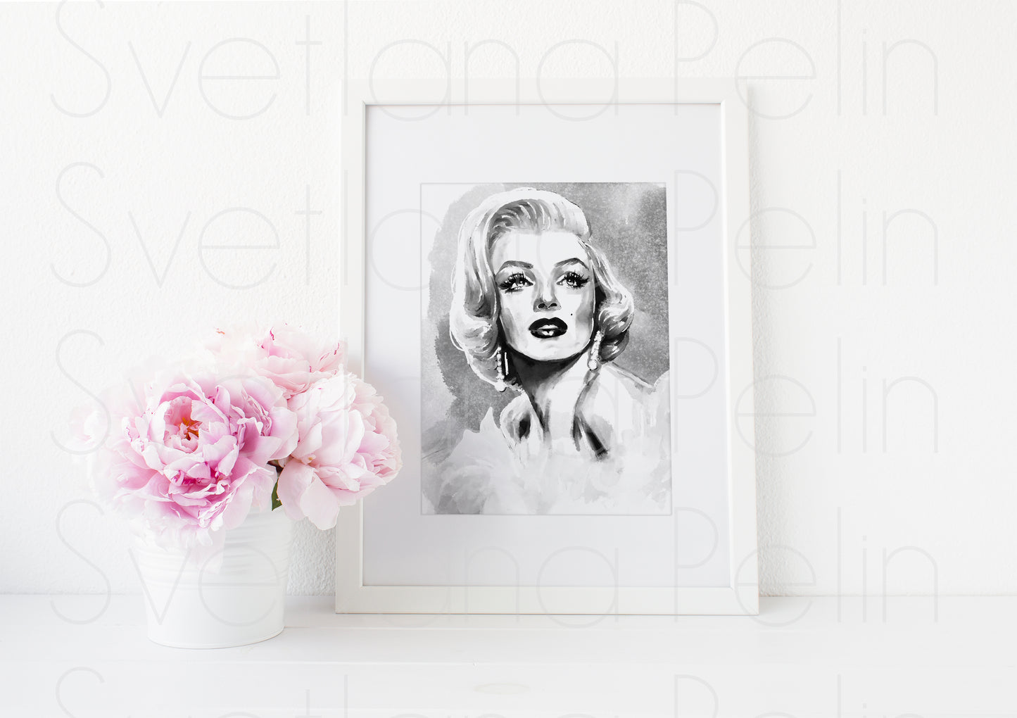 Marilyn Monroe, Frank Powolny, White Fur, ART PRINT Signed by Artist