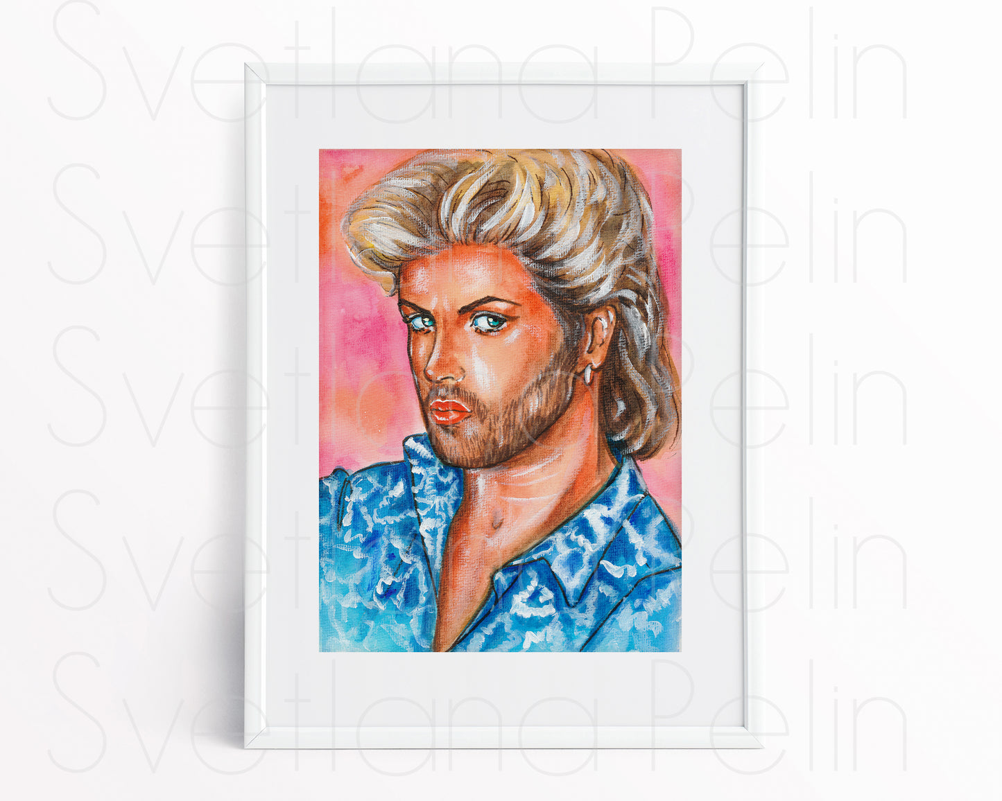 George, GM, ORIGINAL Watercolour Painting, Artwork by Svetlana Pelin