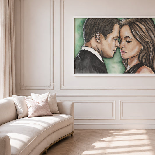 Brad Pitt and Angelina Jolie in Mr. & Mrs. Smith | Framed Fine Art Print