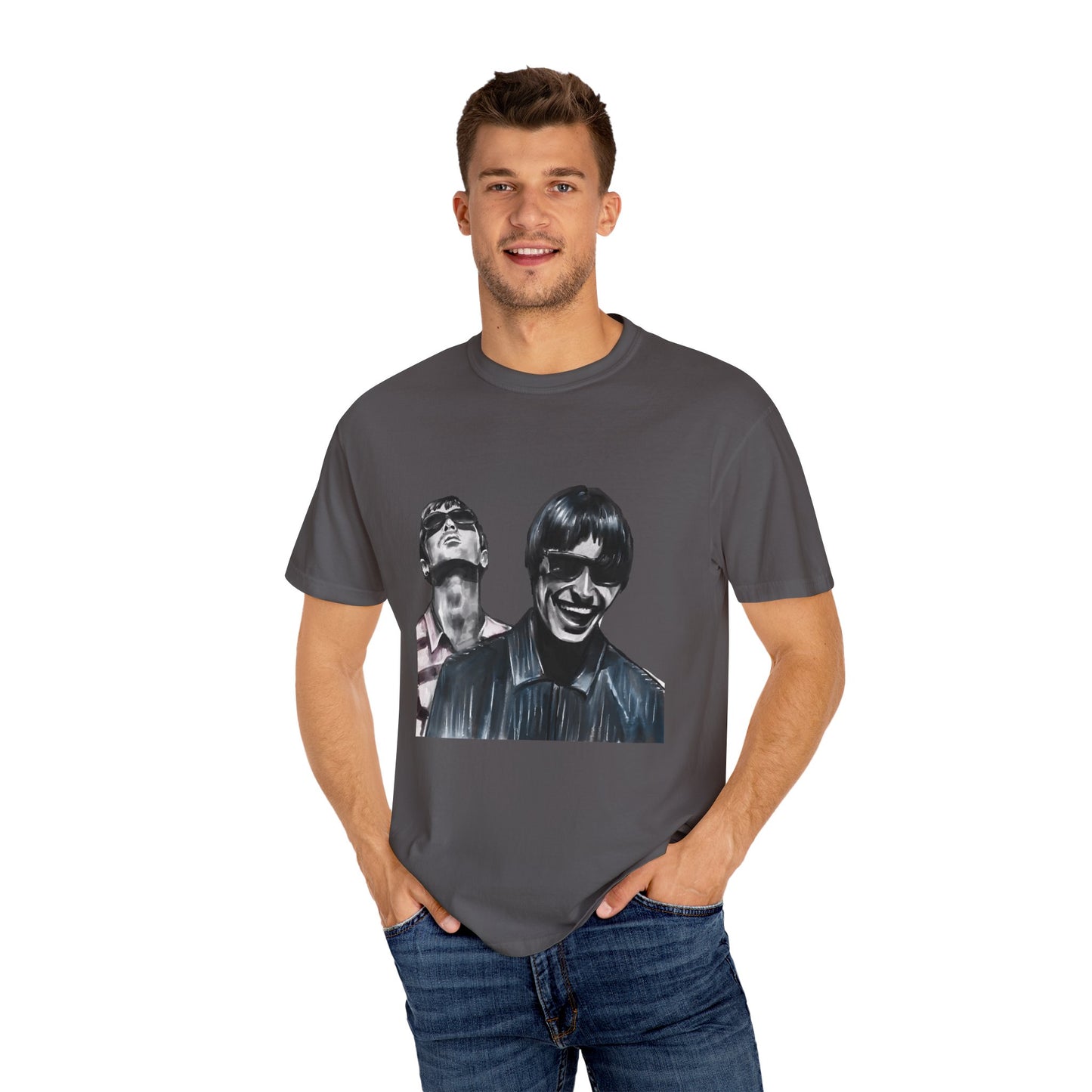 Liam & Noel Gallagher, Oasis, Unisex Garment-Dyed T-shirt