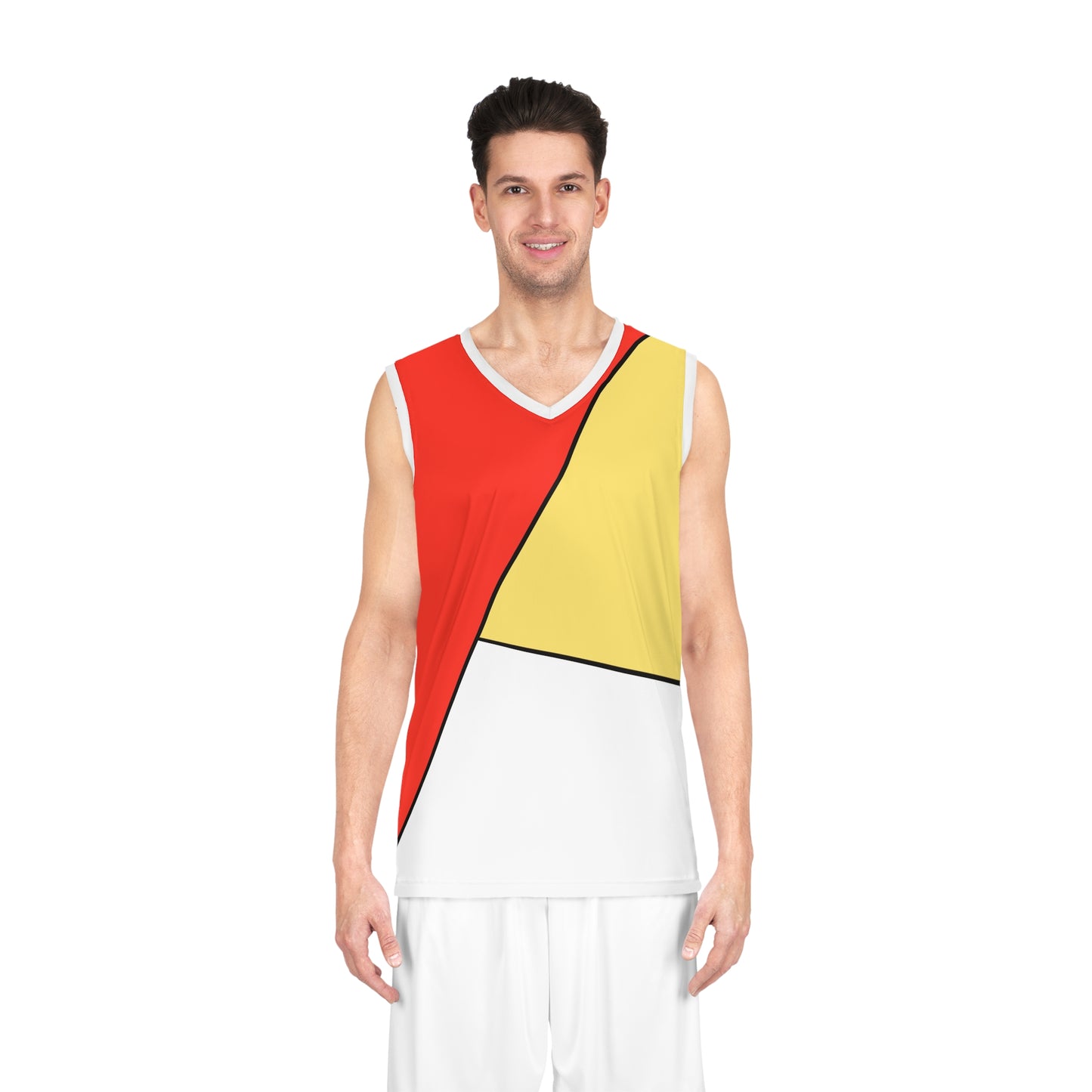 Red, Yellow, White, Basketball Jersey (AOP)