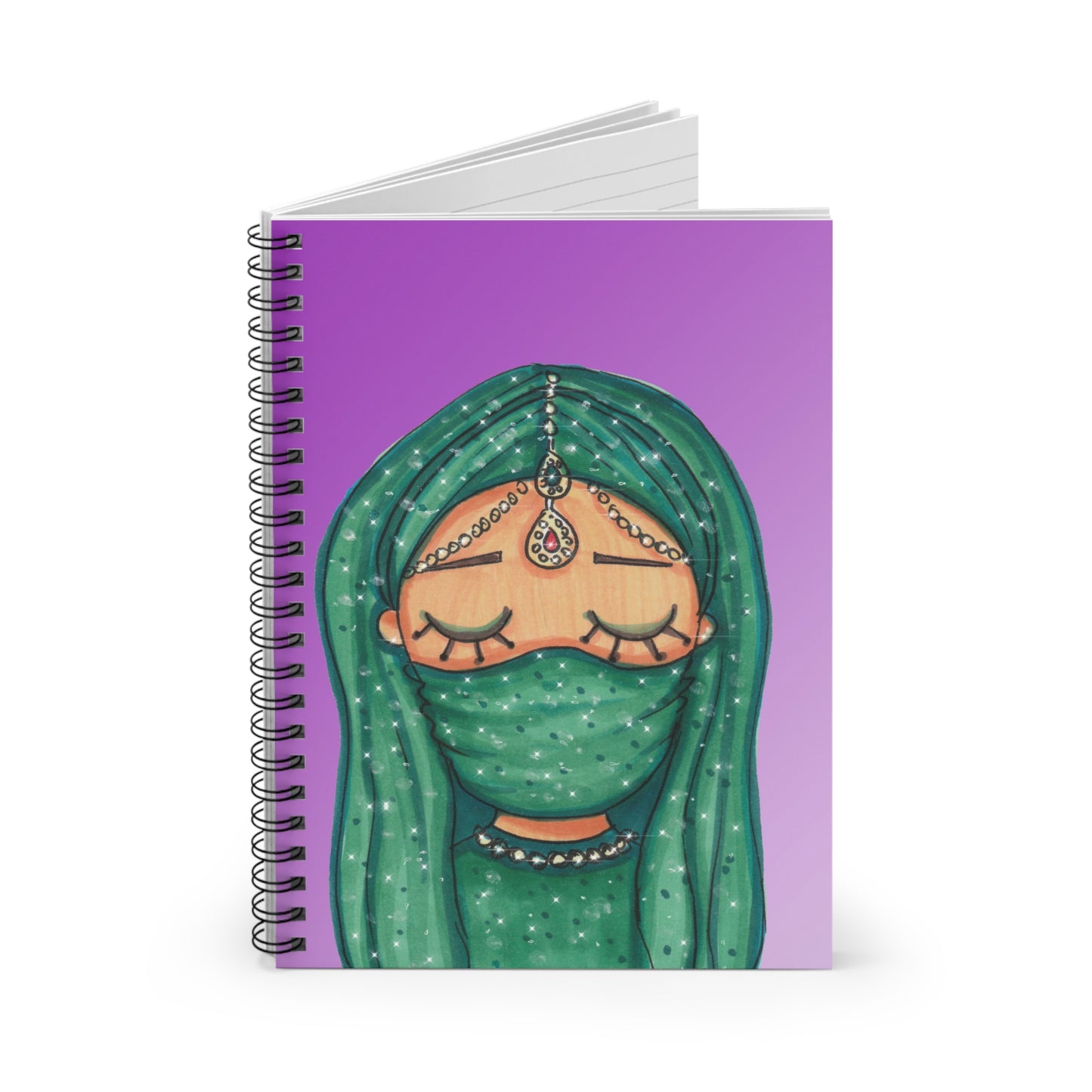 Arabic girl, Spiral Notebook - Ruled Line