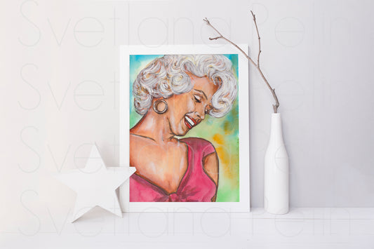 Marilyn Monroe, ORIGINAL Watercolour Painting, Artwork by Svetlana Pelin