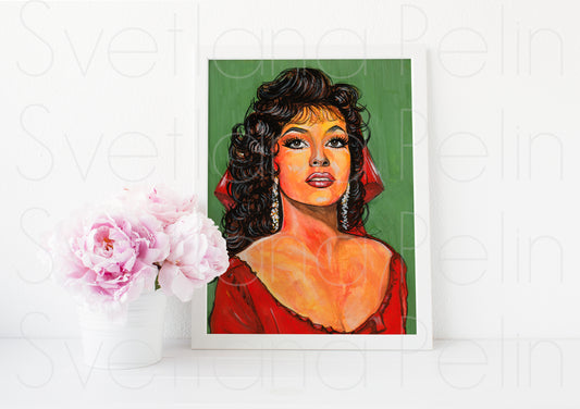 Gina Lollobrigida, Esmeralda, Notre-Dame de Paris, ART PRINT Signed by Artist