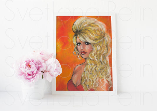 Brigitte Bardot, ART PRINT Signed by Artist