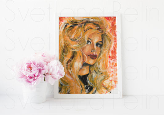 Brigitte Bardot, ART PRINT Signed by Artist