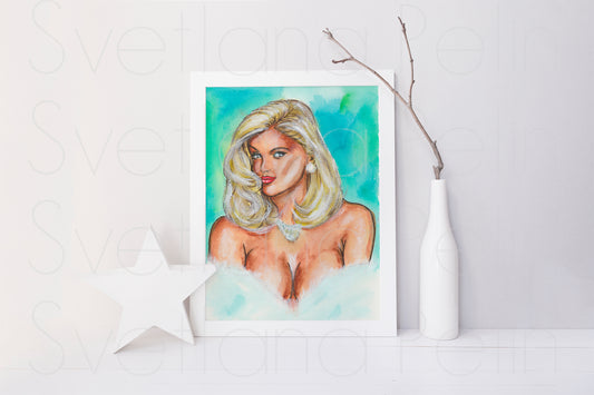 Anna Nicole, ORIGINAL Watercolour Painting, Artwork by Svetlana Pelin