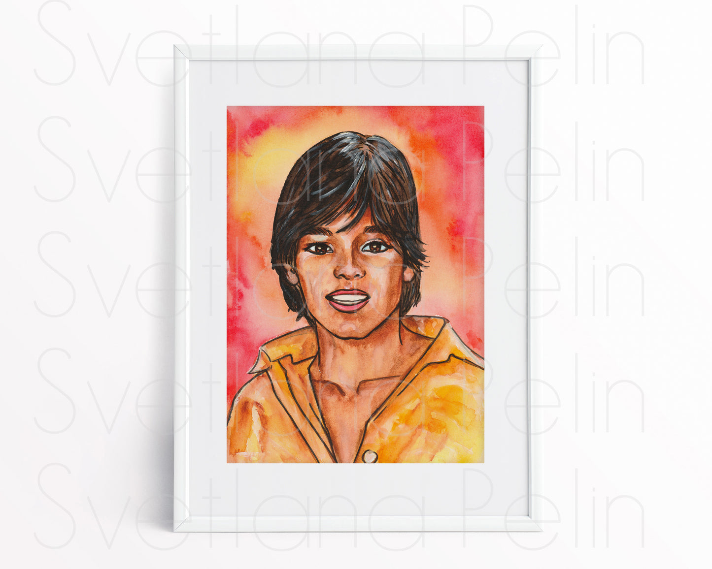 Ricky Martin, RM, ORIGINAL Watercolor Painting, Artwork by Svetlana Pelin