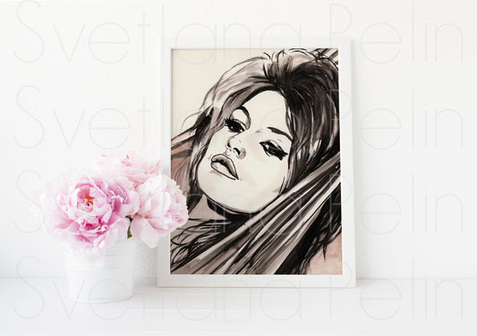 Brigitte Bardot, ART PRINT Signed by Artist