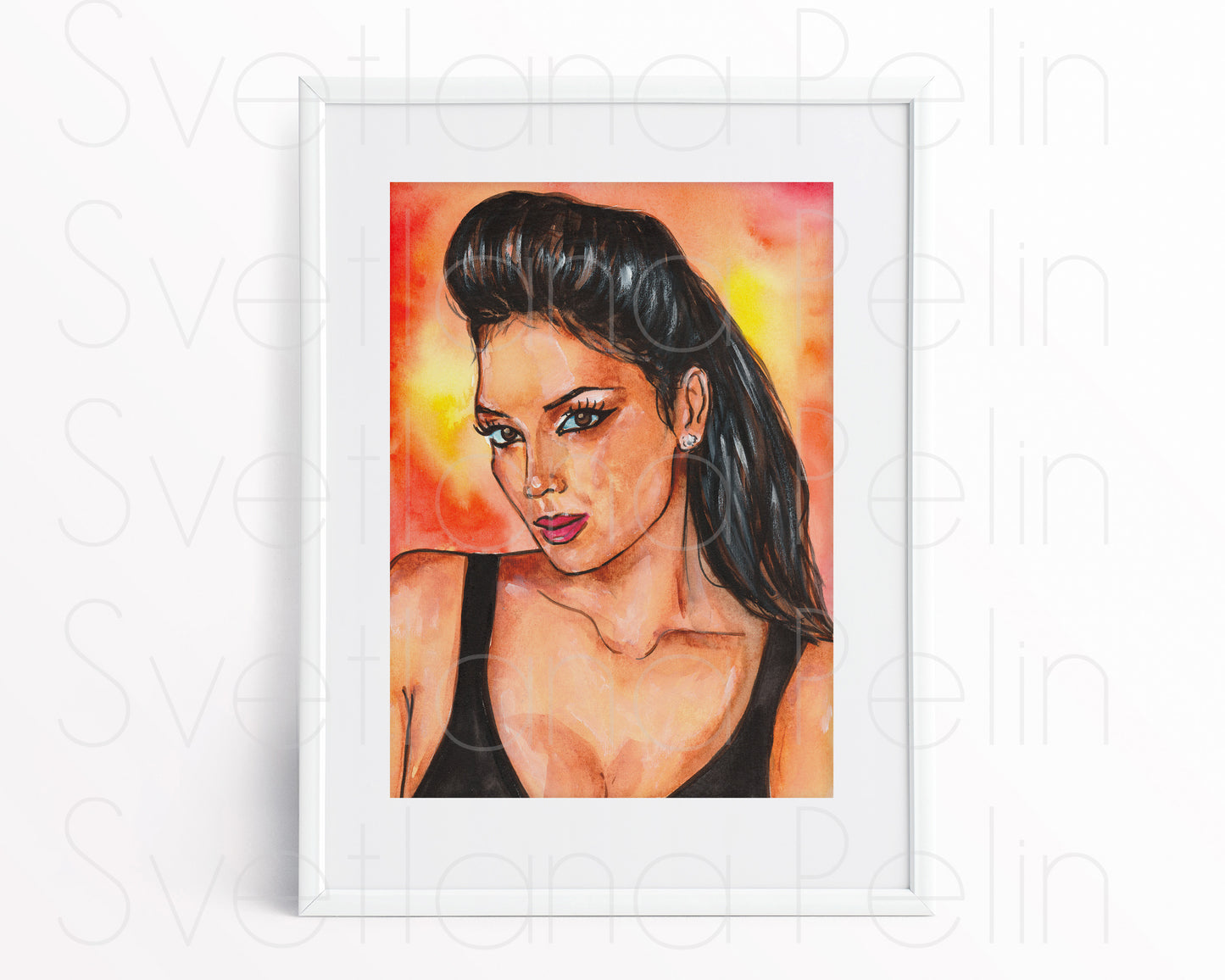 Nicole Scherzinger, NS, ORIGINAL Watercolor Painting, Artwork by Svetlana Pelin