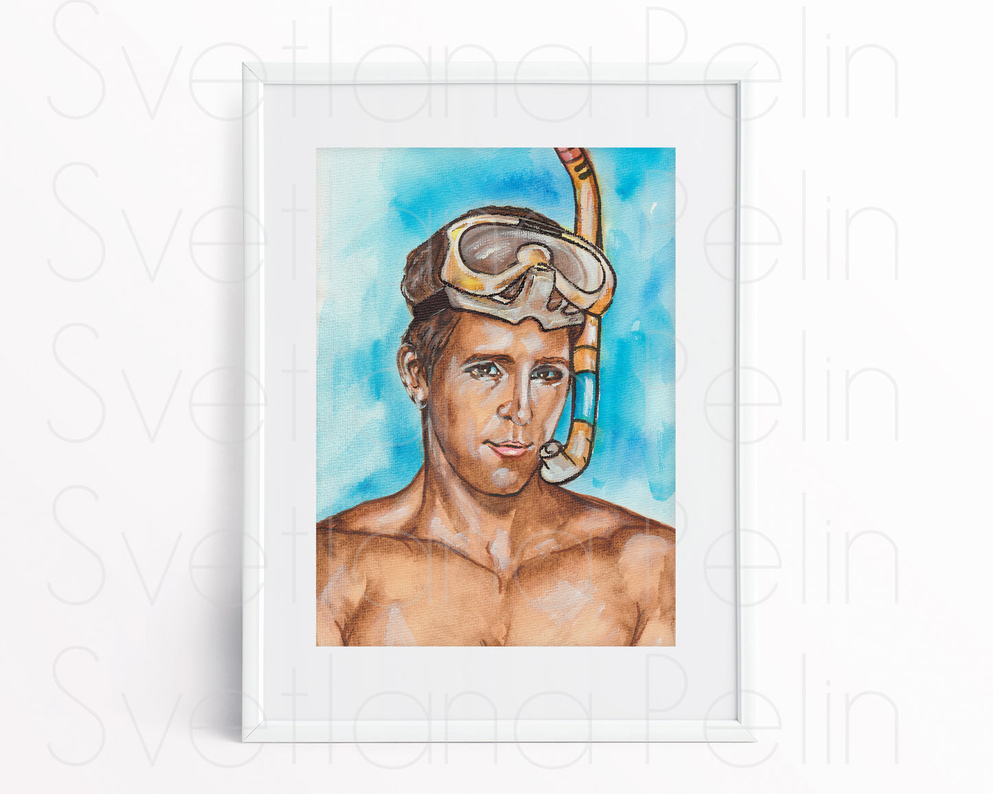 Ryan Reynolds, ORIGINAL Watercolor Painting, Artwork by Svetlana Pelin