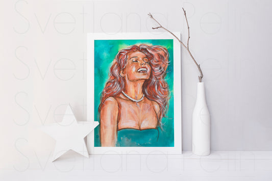 Rita Hayworth, Gilda, ORIGINAL Watercolor Painting, Artwork by Svetlana Pelin